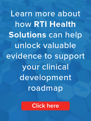 See how RTI-HS can help unlock evidence to support your clinical development roadmap. On a blue background