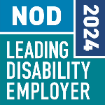 Award badge for NOD as a Leading Disability Employer